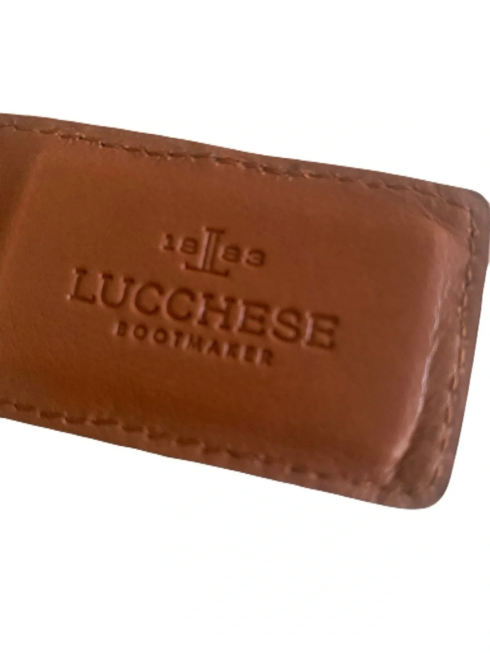 Lucchese Warm Tan Brown Genuine Crocodile Magnetic Money Clip Western Country